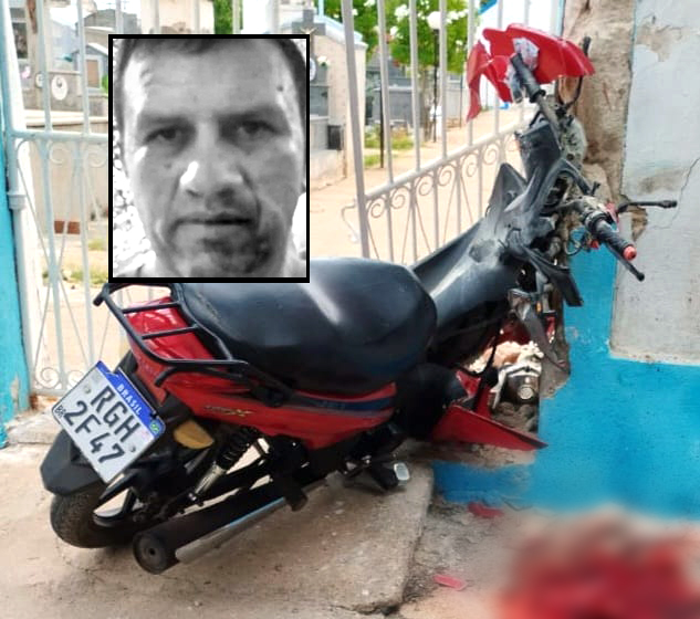 Homem perde controle da motocicleta e morre após bater em muro de cemitério no interior