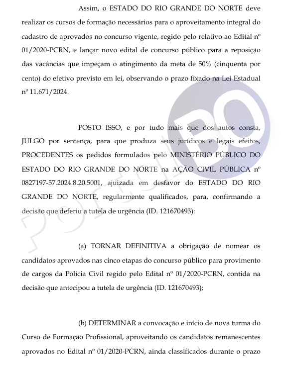 Formados, mas fora das ruas: Justiça determina nomeação de 365 policiais civis no RN