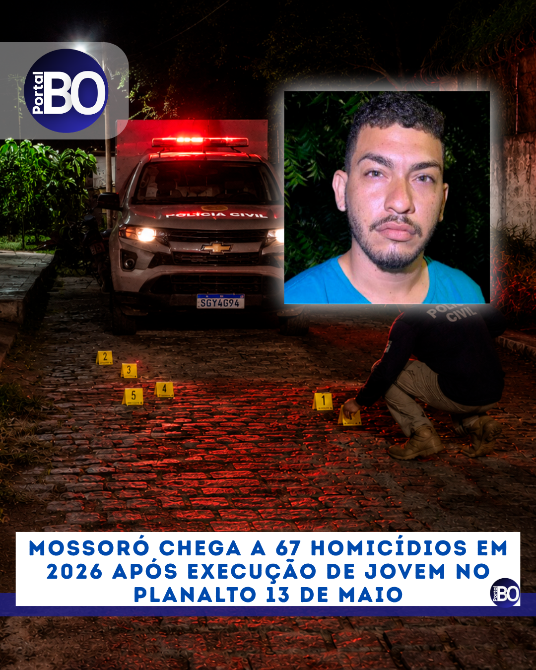 Mossoró chega a 67 homicídios em 2026 após execução de jovem no Planalto 13 de Maio