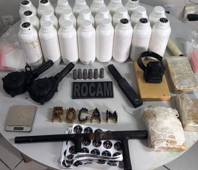 ROCAM apreende quase 4 quilos de drogas, munições e carregadores em Mossoró