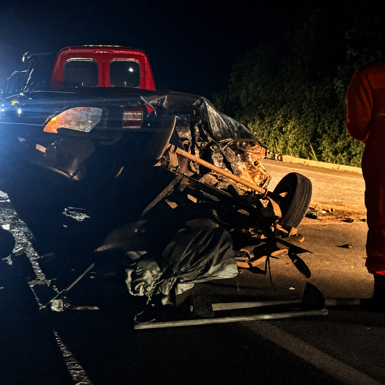 Motorista embriagado colide na traseira de caçamba na BR-304 entre Assú e Mossoró