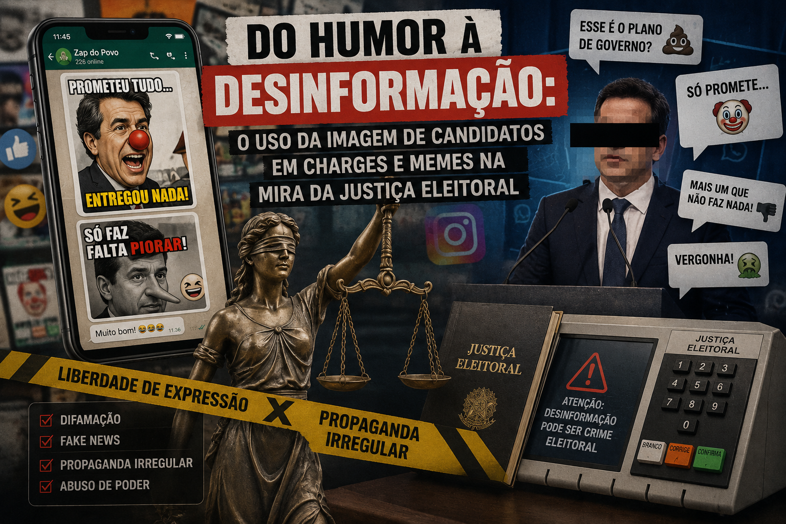 Do humor à desinformação: o uso da imagem de candidatos em charges e memes na mira da Justiça Eleitoral