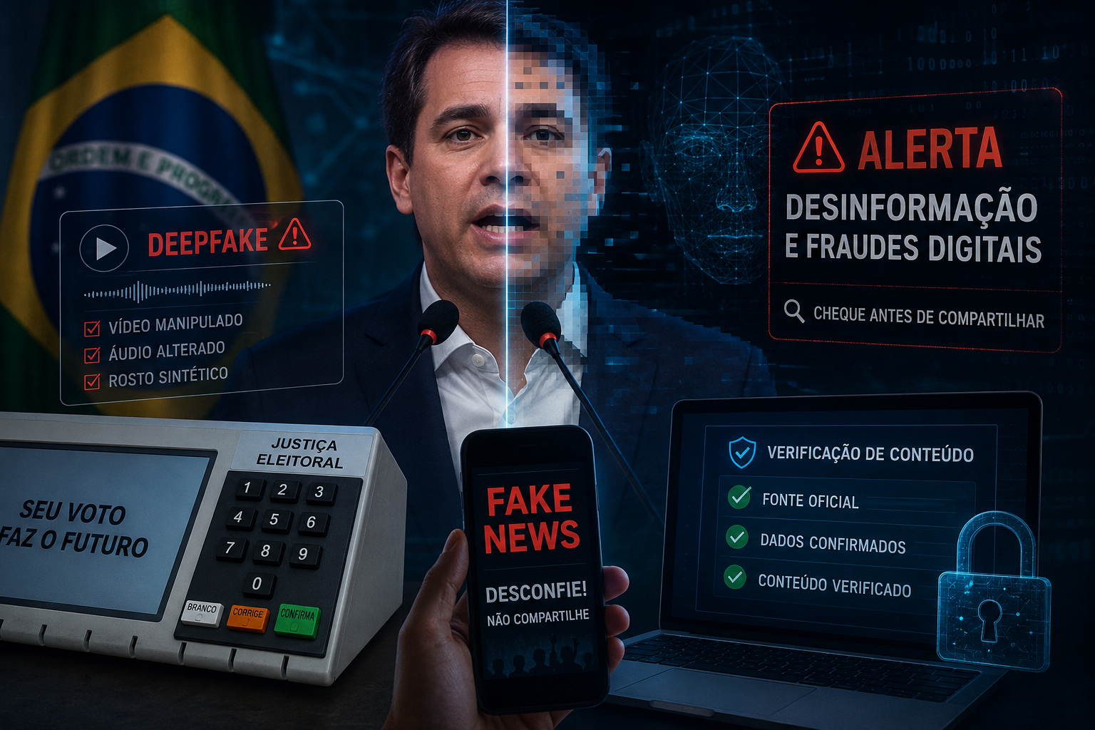 Deepfakes e inteligência artificial desafiam a segurança cibernética e acendem alerta para crimes eleitorais no período de campanha
