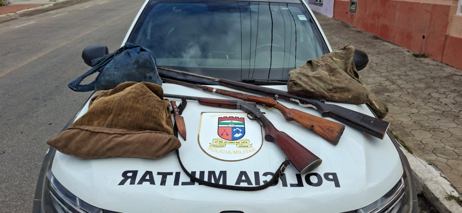 13º BPM flagra caça ilegal, apreende armas de fogo e resgata dezenas de aves silvestres abatidas em Cerro Corá