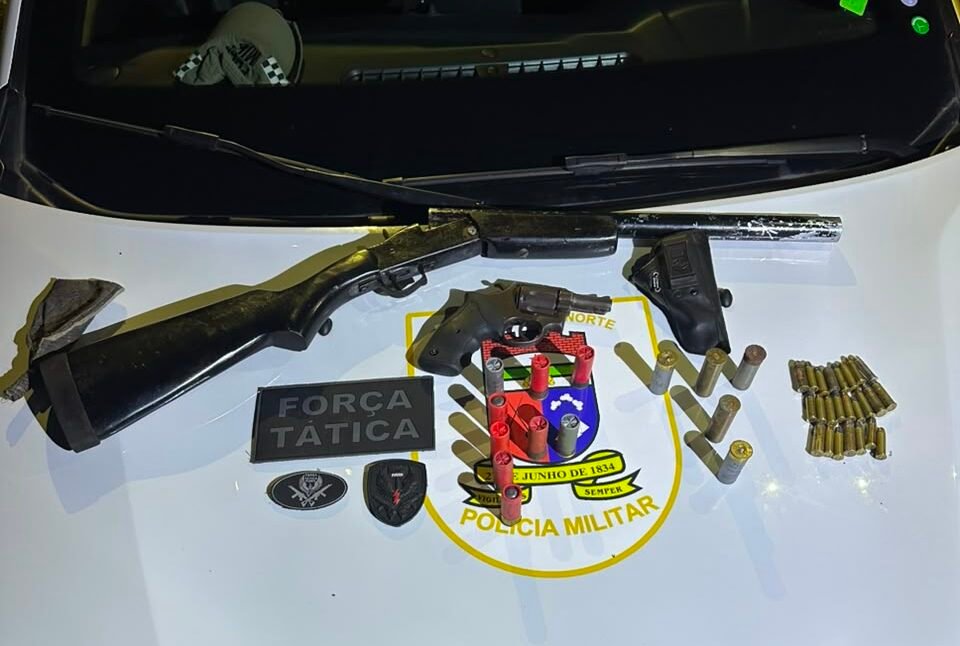 PM prende homem e apreende armas de fogo após denúncia de disparos na zona rural de Macaíba