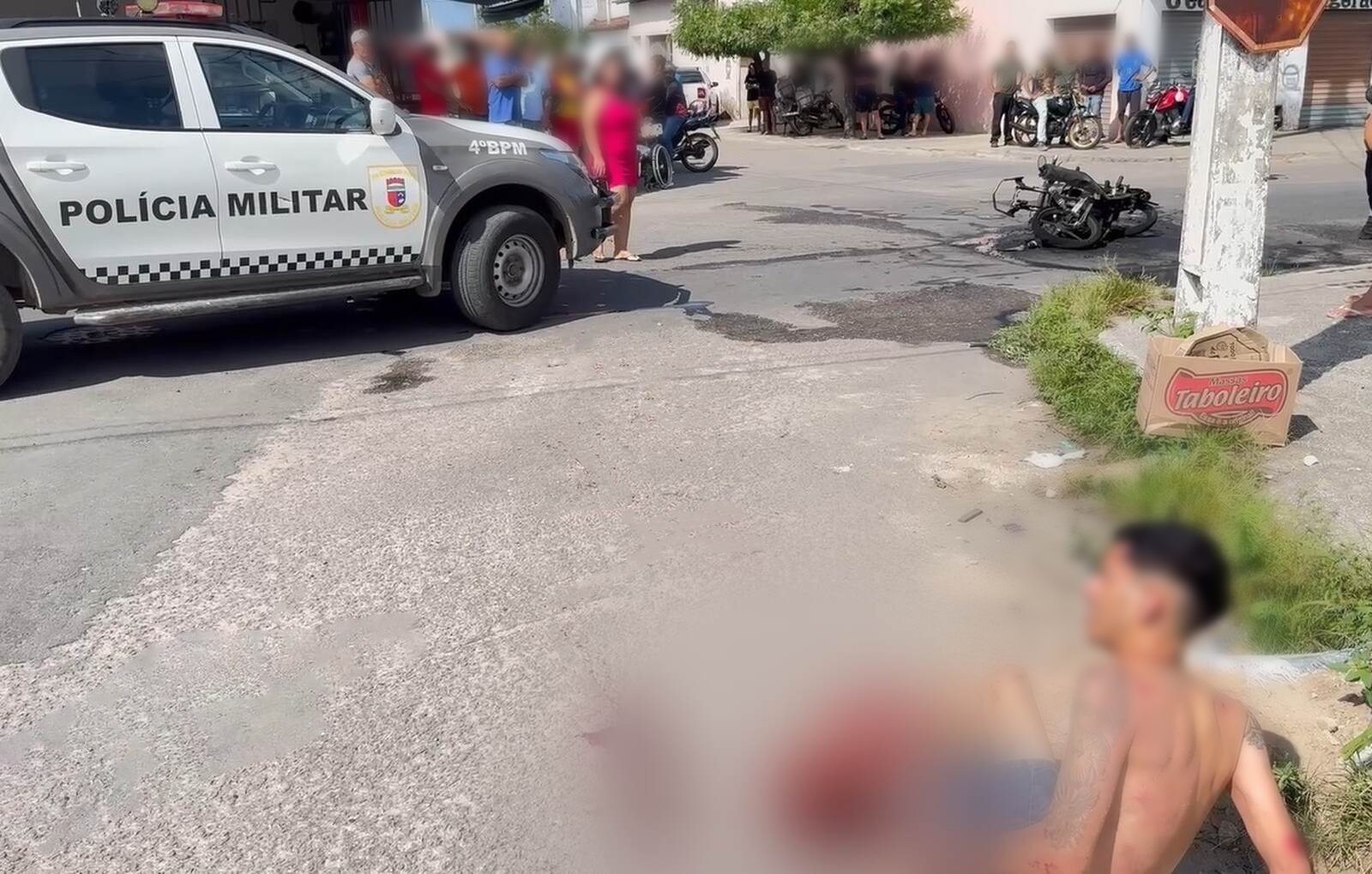 Suspeito de roubar moto de motorista de aplicativo sofre acidente e tem fratura exposta em perseguição na Zona Norte de Natal