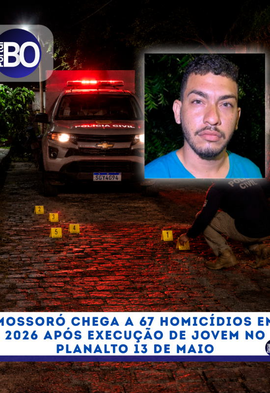 Mossoró chega a 67 homicídios em 2026 após execução de jovem no Planalto 13 de Maio