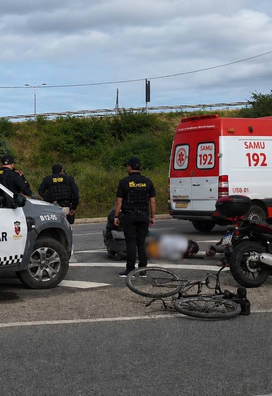 Idoso de 75 anos morre no HRTM após ser atropelado por motocicleta ao tentar atravessar a BR-304 em Mossoró