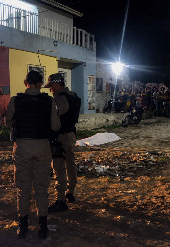 Jovem é executado com seis tiros de pistola e esposa é baleada ao chegarem em casa no Alto da Conceição