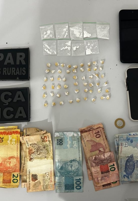 Suspeito é detido com crack, cocaína e dinheiro durante ação da PM no Centro de Macaíba